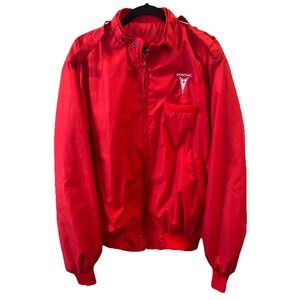 Clubhouse Pontiac Red Bomber Jacket Men's XXL Vintage Car Logo Embroidered Zip